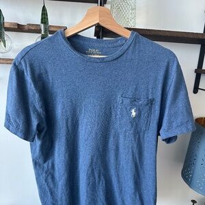 Polo Ralph Lauren Men’s Blue Cotton Pocket T-Shirt Size S 🐎🔵